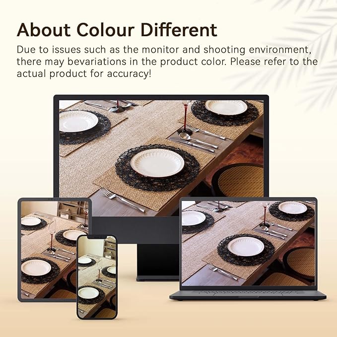 AHHFSMEI Paper Braided Round Placemats Set of 8 Natural Non-Slip Heat Resistant Table Mats for Dining Tables Woven Indoor & Outdoor Place mats(Black,8)