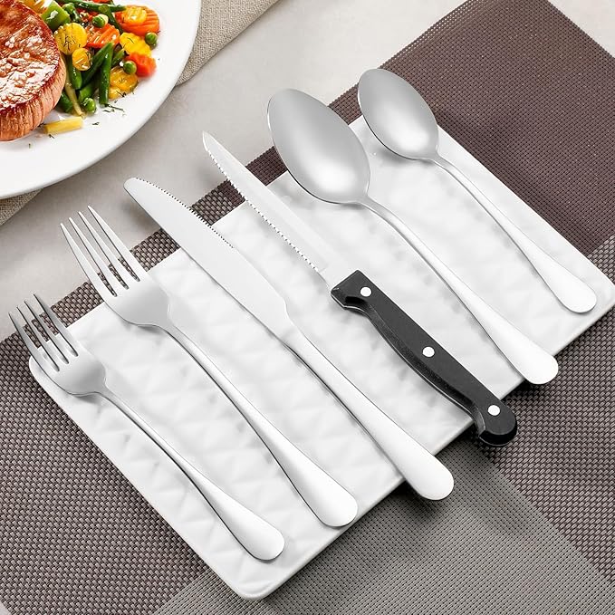 12 Pcs Large Tablespoons Set, Food-Grade Stainless Steel Soup Spoons, Metal Cutlery Spoon, Dinner Spoon, Spoons Silverware for Home, Kitchen or Restaurant, Mirror Polished, Dishwasher Safe 8 Inch