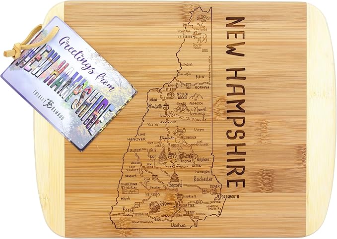Totally Bamboo A Slice of Life New Hampshire State Serving and Cutting Board, 11" x 8.75"