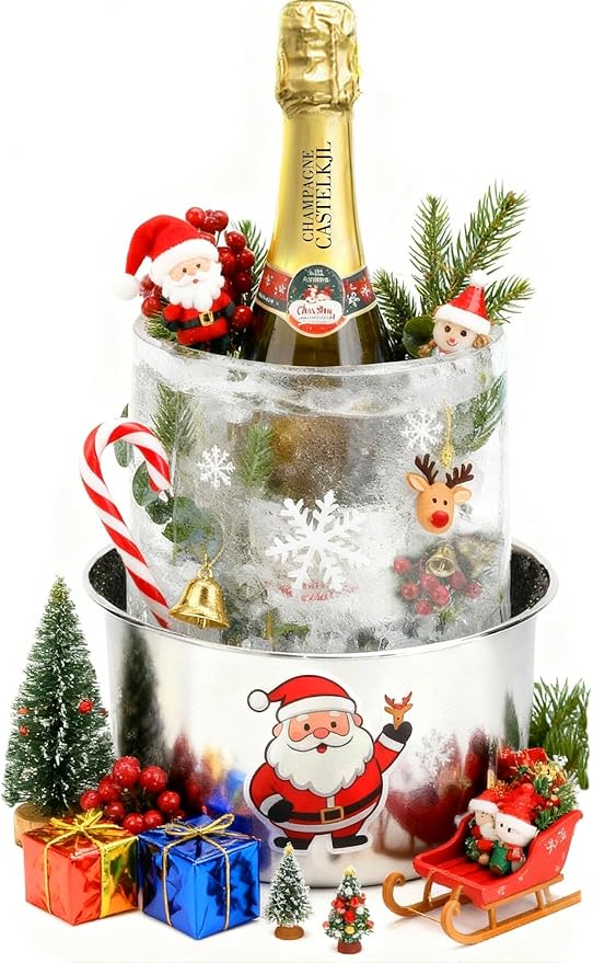 Ice Mold,Ice Bucket Mold, Ice Mold Wine Bottle Chiller,DIY Ice Bucket Mold for Wine Champagne and Cocktails,Ideal Gift for Special Parties Weddings Mother's Day Thanksgiving and Christmas