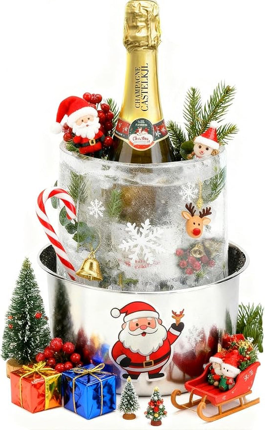 Ice Mold,Ice Bucket Mold, Ice Mold Wine Bottle Chiller,DIY Ice Bucket Mold for Wine Champagne and Cocktails,Ideal Gift for Special Parties Weddings Mother's Day Thanksgiving and Christmas