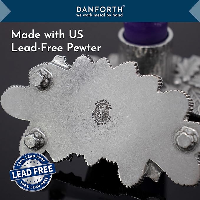 Danforth Advent Wreath Candle Holder Set – Handcrafted Pewter Advent Candle Holders – Made in USA