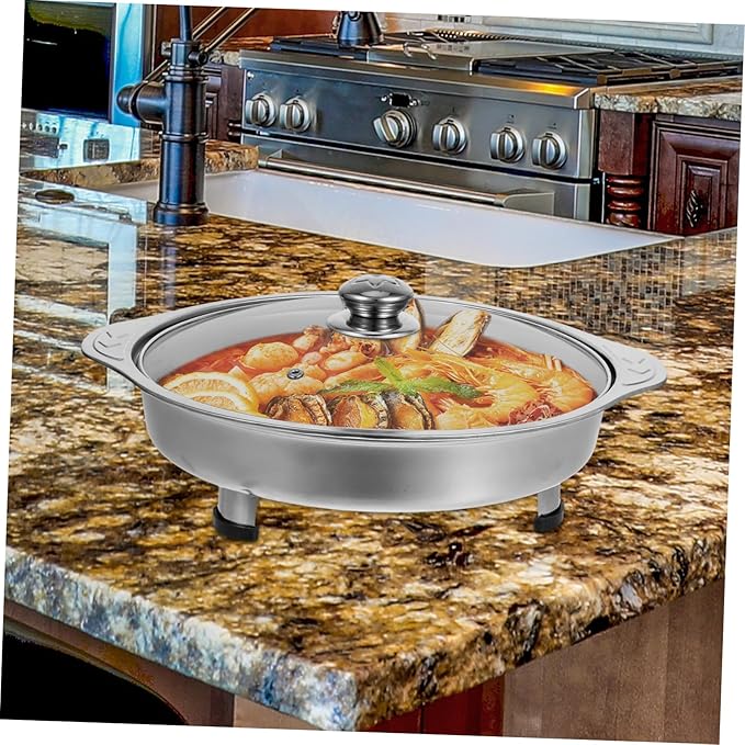 DECHOUS Stainless Steel Tiered Serving Tray Silver Decorative Party Food Holder