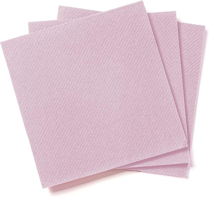 AMERICAN HOMESTEAD Pink Cocktail Napkins - Premium 4"x4" Disposable Linen-Like Beverage Napkins - Bulk Square Party Bar Serviettes for Weddings, Parties, Events, and Everyday Use - 100 Count