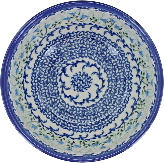 Blue Rose Polish Pottery - Blue Misty Dessert Bowl - 5" Diameter - Perfect Bowl for Desserts, Appetizers, and Snacks