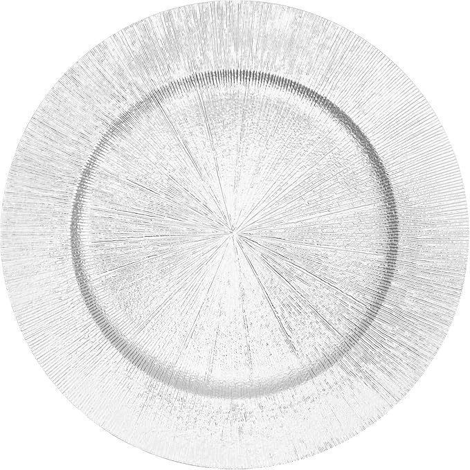50Pcs Round Chargers Plates Bulk Plastic Charger Serving Plates for Dinner Wedding Chargers Plate for Tabletop Decor,13in(50pcs-Silver)