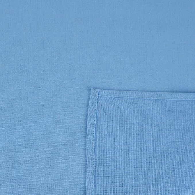 Solid Color Linen Blended Thin Dinner Cloth Napkins - Set of 12 (40 x 40 cm) - for Events & Home Use (Sky Blue)