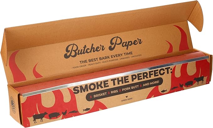Bryco Goods Pink Butcher Paper Roll with Dispenser Box, 24" x 175' (2100”) Food-Grade Peach Butcher Paper for Smoker, BBQ, Grilling, Smoking Meat - USA Made - Unbleached, Uncoated and Unwaxed