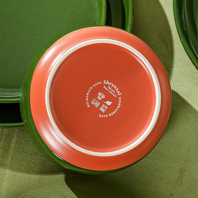 26 OZ Cereal Bowl,6 Inch Ceramic Bowl Sets for 4,Suitable for Breakfast, Soups, Oatmeal, Ramen, Pho, Udon and Ssoba,Dishwasher & Microwave Safe, Handcrafted Bowls Sets,Elegant Green
