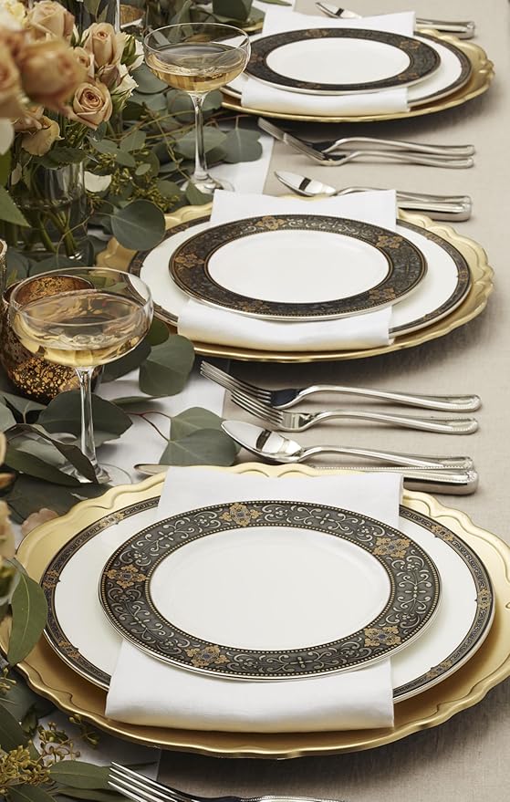 Lenox Silverware Set, Vintage Jewel 20-Piece Flatware Set, Service For 4, 18/10 Stainless Steel, Dishwasher Safe, Knives Spoons And Forks Set, Home And Kitchen Utensils (Silver, 20 Piece)