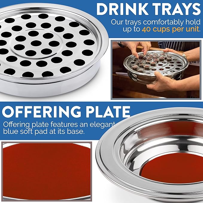 Premium Stainless Steel Offering Trays & Plates for Church Collection
