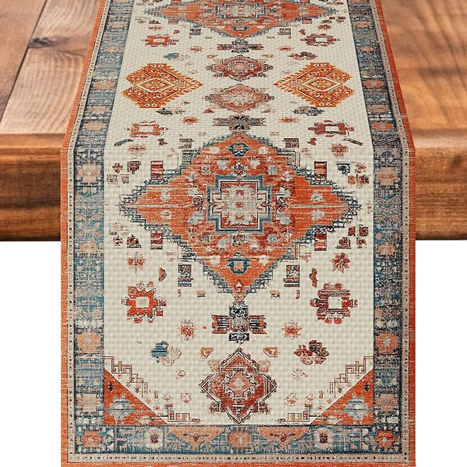 Rustic Farmhouse Table Runner Seasonal Fall Kitchen Dining Linen Table Decoration for Indoor Outdoor Home Party Decor 13 x 72 Inch