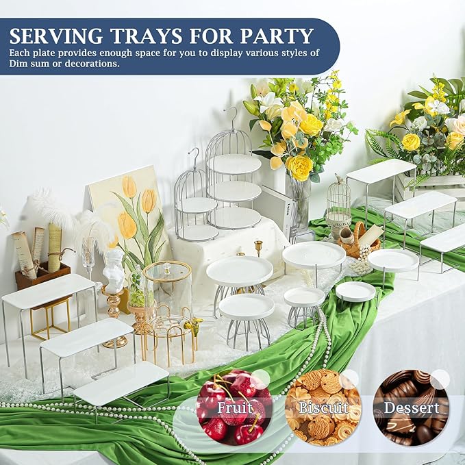 12 Inch * 4.5Inch 3 Tier Serving Trays for Party, Polypropylene Serving Platters , Trays Trays for Serving Food, Dessert Stand