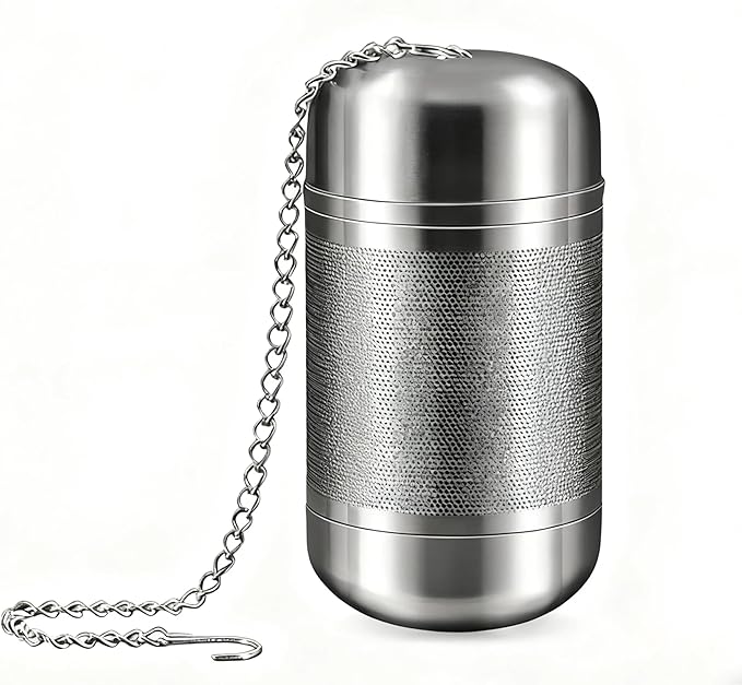 Stainless Steel Infuser Tea Drain Strainer Seasoning Strainer Spice Infuser for Cooking with Chain Hook (100ML)