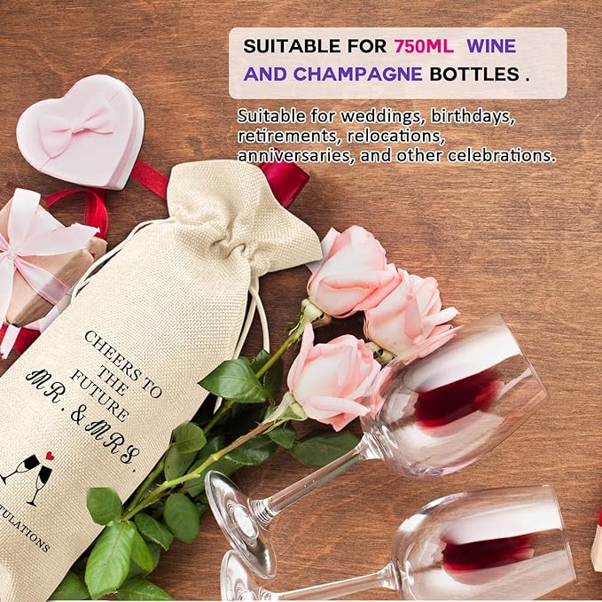 LANBAIHE Mr & Mrs Wine Bag - Engagement & Wedding Gift, Cheers to The Future