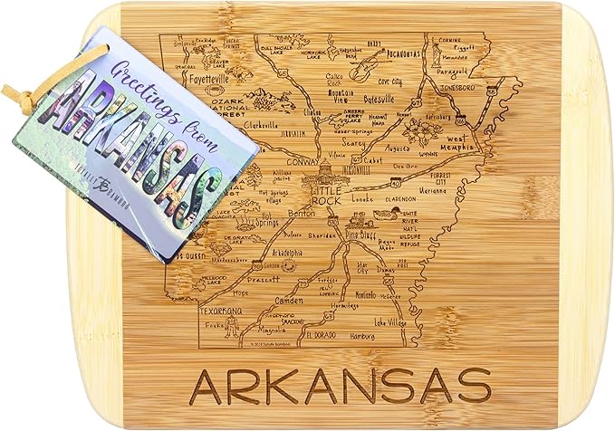 Totally Bamboo A Slice of Life Arkansas State Serving and Cutting Board, 11" x 8.75"