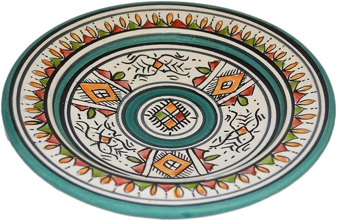 Ceramic Plates Moroccan Handmade Appetizer Tapas Serving Decorative 8 inches Round