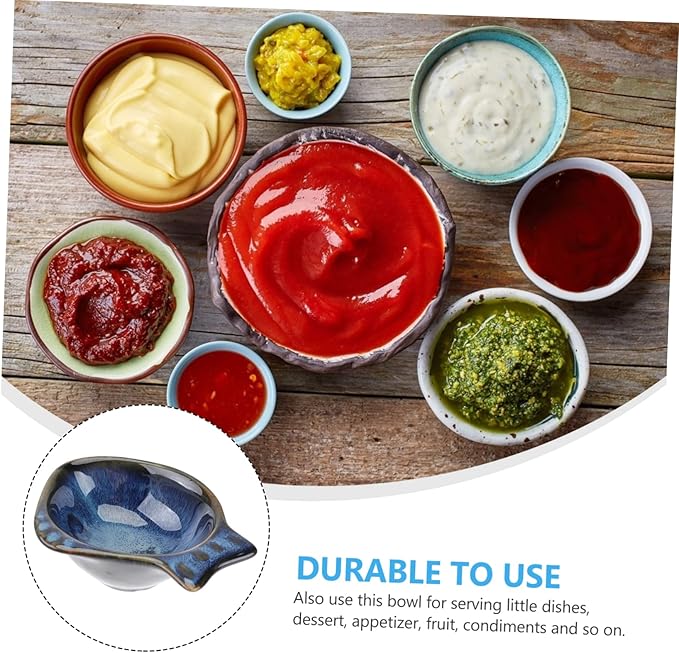 Ceramic Fish Shaped Sauce Dish Versatile Appetizer Plate for Condiments Fruits and Nuts Easy to Clean Serving Bowl for Home Restaurants and Picnics Blue
