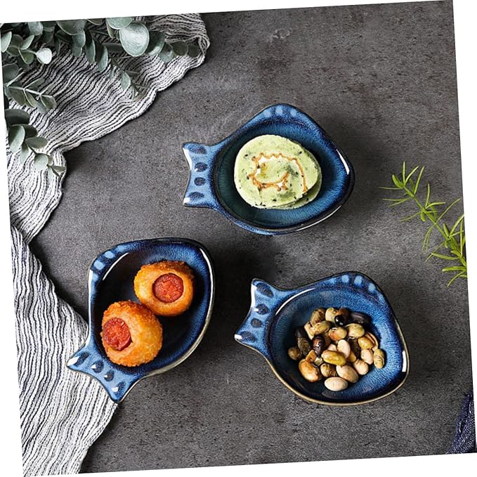 2Pcs Ceramic Seasoning Dishes Multifunctional Small Plates for Flavor and Sauce Condiment Dishes for Appetizers and Side Elegant Tableware