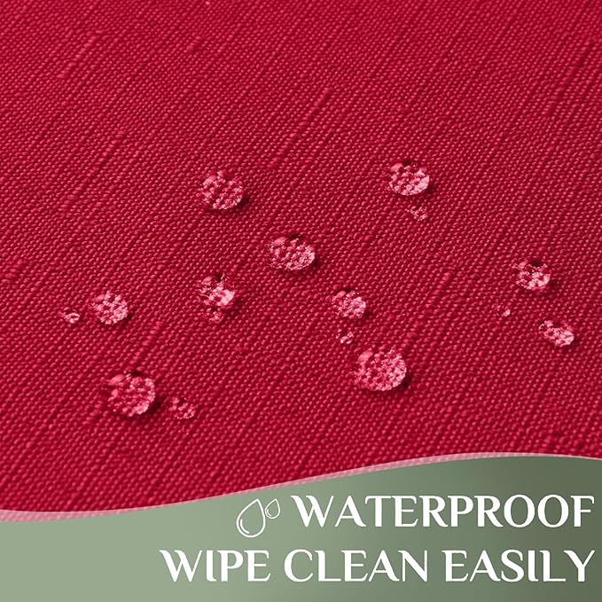 Rectangle Table Cloth Linen Farmhouse Stainproof Waterproof Washable Polyester Oblong Rectangular Fabric Table Cover for Kitchen Dining Dinner(DarkRed/60x144 Inch)