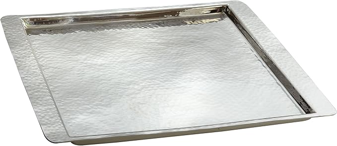Elegance Square Tray, 11 by 10-Inch, Silver