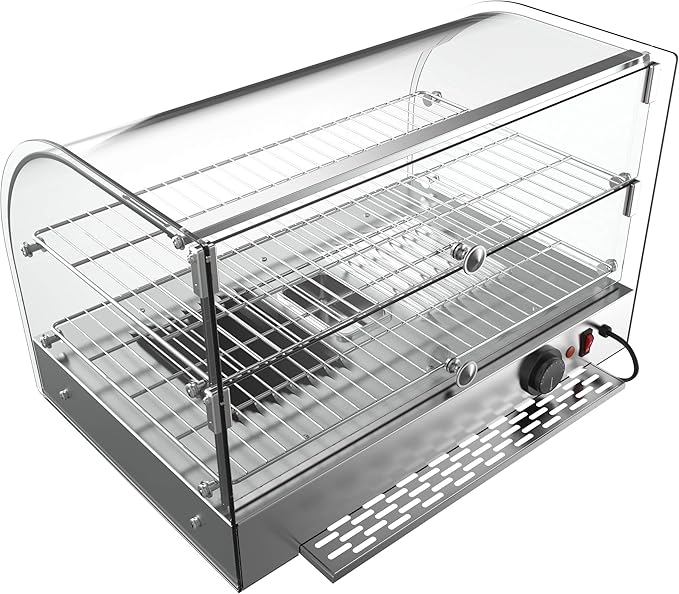 KoolMore 22 in. Commercial Two Shelves Countertop Food Warmer Display Case - 1.5 cu. ft. in Stainless-Steel (HDC-1.5C)