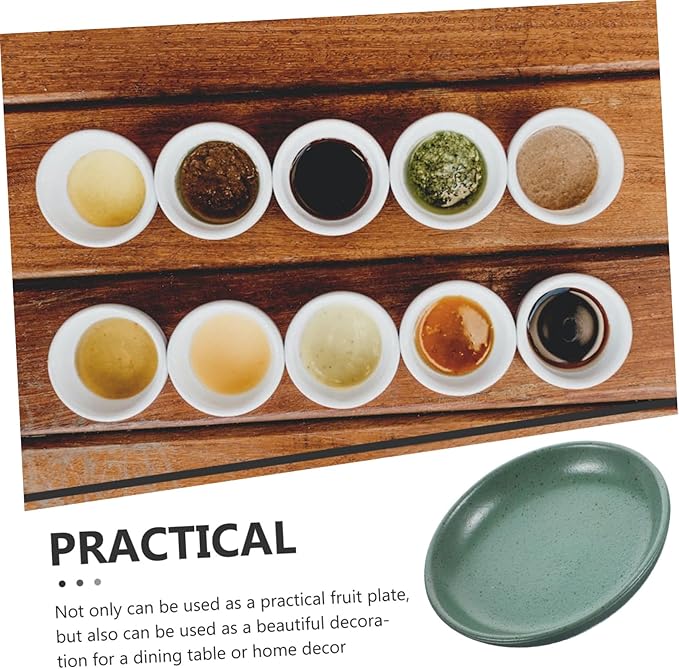 Amosfun Ceramic Appetizer Plates Set of 4 Round Wear-Resistant Snack Serving Dishes Shallow Dinner Plates for Sauces Dips and Side Dishes for Restaurants and Parties