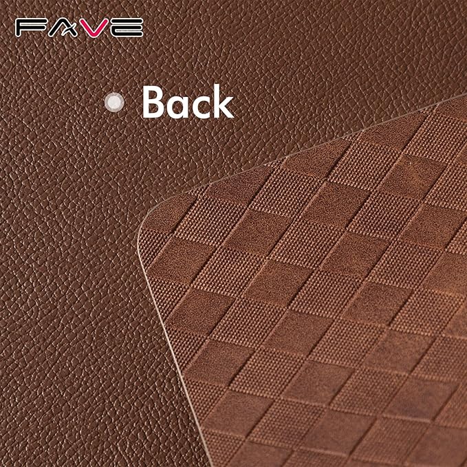 FAVE Faux Leather Placemats Set of 4 Oil-Proof Wipeable PU Placemats for Kitchen Dining Table,Restaurant,Coffee Shop (Walnut Brown-4PCS)
