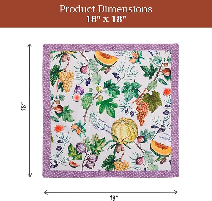 Maison d' Hermine Cloth Napkins Set of 4 100% Cotton Soft & Durable Everyday Reusable Square Napkins Cloth Washable, Dinner, Cocktail Party, Wedding, Restaurant (Cavaillon, 18" x 18")