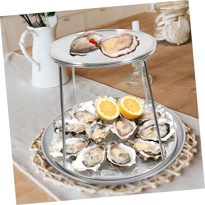 Stainless Steel Seafood Plate Display Stand Party Catering Food Serving Trays for Party