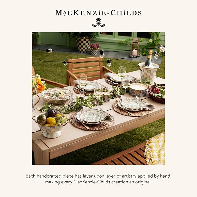 MACKENZIE-CHILDS Wine Cooler, Champagne and Wine Bucket, Ice Bucket, Gray-and-White Sterling Check