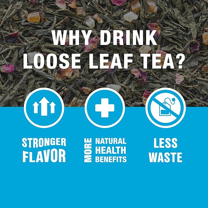 Tiesta Tea - Fruity Paradise, Loose Leaf, Strawberry Pineapple Green Tea, Premium Blend, Medium Caffeinated Green, Make Hot or Iced, Up to 250 Cups, 16oz Bulk Pouch & 4oz Refillable Tin Combo