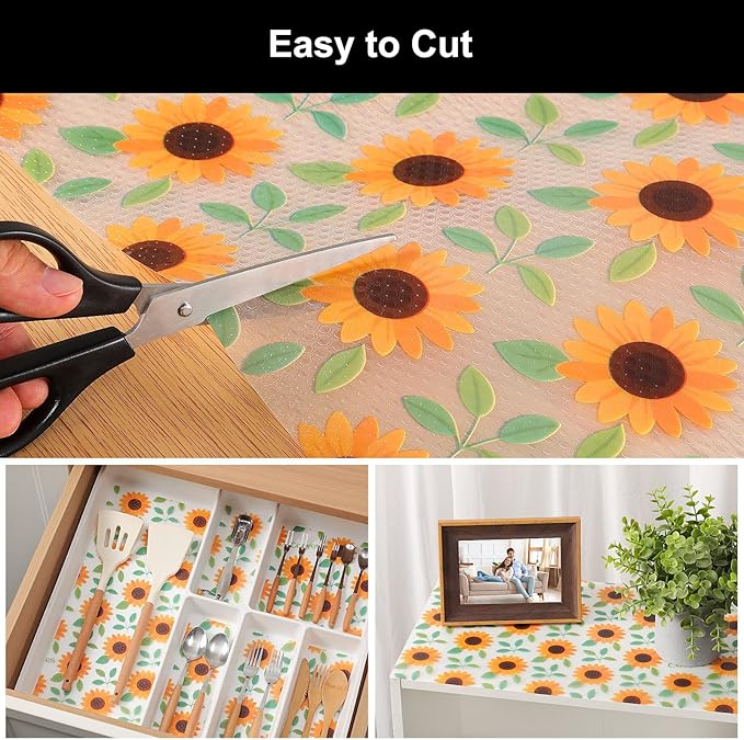 Cooyes Shelf Liner – Premium Non-Adhesive Cabinet & Drawer Liner for Kitchen – Waterproof Shelf Paper with Modern Pattern – Durable EVA Cabinet Mat – Easy to Cut （23.6" W x 236" L）