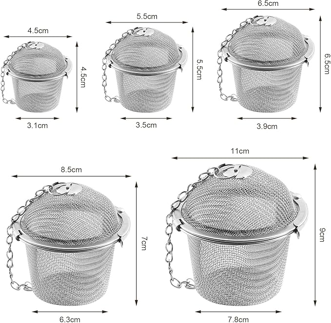 Tea Strainers with Lid, Stainless Steel Fine Mesh Loose Leaf Tea Steeper Infuser (1, XS)