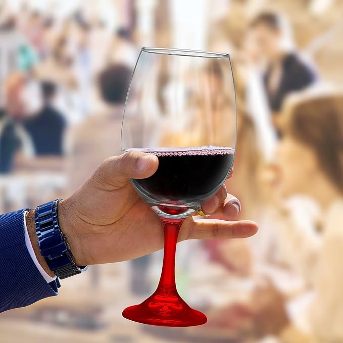 DISCOUNT PROMOS Rioja Grand Wine Glasses 20.75 oz. Set of 10, Bulk Pack - Perfect for Hotel, Bar, Restaurant or Lounge - Red