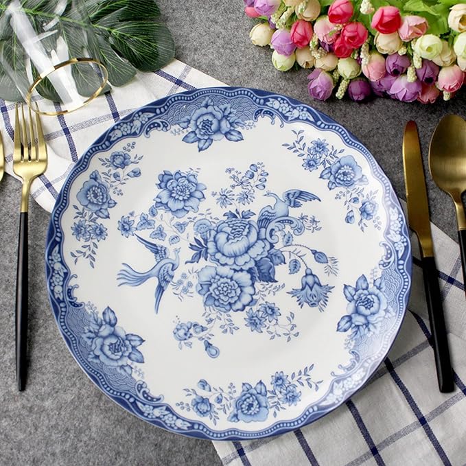 Tabletop Dinner SetsPorcelain Dinner Sets for 8 Persons, 40 Piece New Bone China Tableware Dinnerware Sets Round White Plates Sets