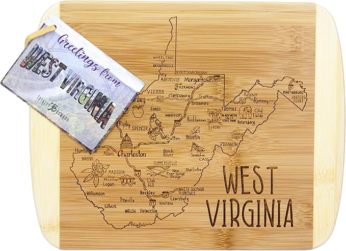 Totally Bamboo A Slice of Life West Virginia State Serving and Cutting Board, 11" x 8.75"