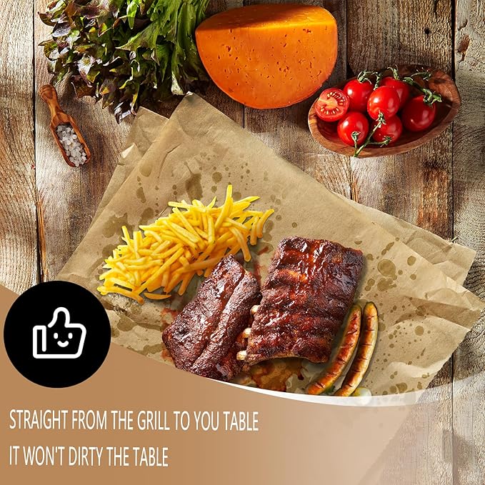 Brown Butcher Paper Roll, 12 Inch X 80 Feet, Unwaxed BBQ Paper for Smoking Meat and Charcuterie