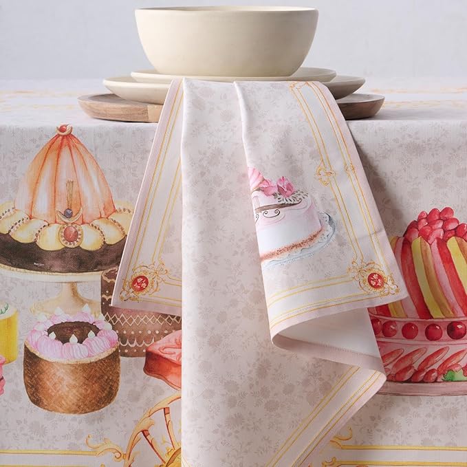 Maison d' Hermine Napkins 100% Combed Cotton Premium Set of 4 Decorative Cloth Napkin Washable Dinner Napkins for Holiday, Dinner, Wedding, Restaurant & Dining - Pastries (20”x20”)