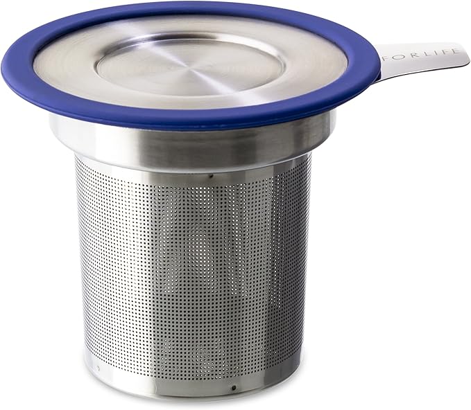 FORLIFE Brew-in-Mug Extra-Fine Tea Infuser with Lid, Marine