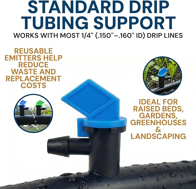 EasyDrip Take-Apart Dripper 2 GPH- 100 Pack Systems or Conventional 1/4" Drip Systems