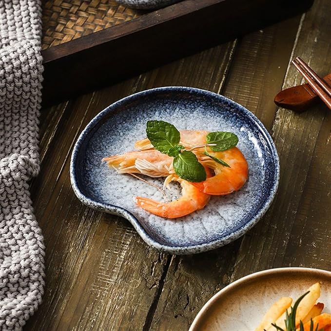Sauce Dish Household Ceramic Plate Small Dish Plate Creative Dim Sum Plate Delicate Dip Plate Restaurant Tableware Snack Plate(A)