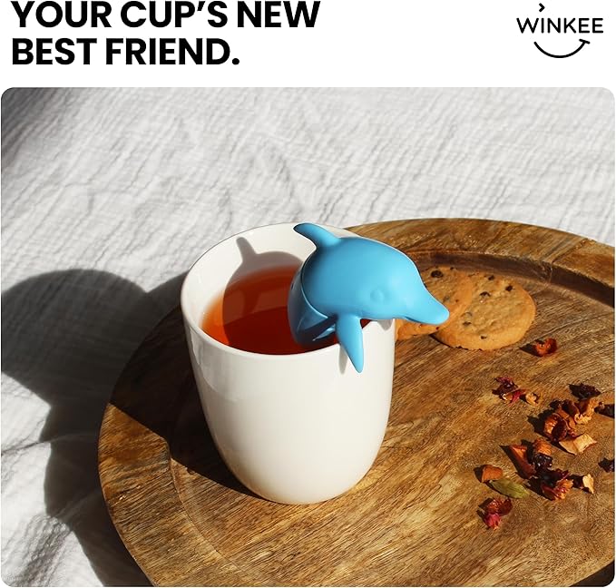 Winkee - Cute Animal Tea Strainer | Tea Infuser for Loose Tea I Funny Tea Infuser I Tea Strainer for Cup