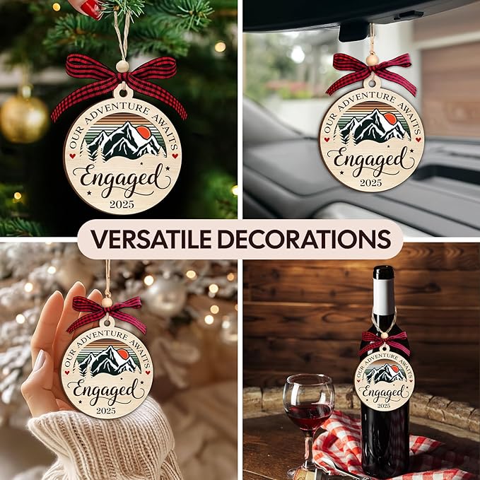 NewEleven Engagement Gifts for Couples - Gift for Newly Engaged Couples, Happy Engagement Gifts for Her, Him - Engaged Ornament from Friend and Family - Christmas Ornament