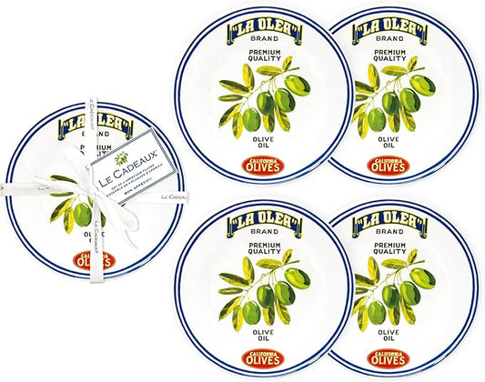 Le Cadeaux Luxury Melamine Appetizer Plates 6.5 Inches Set of 4, CALIFORNIA