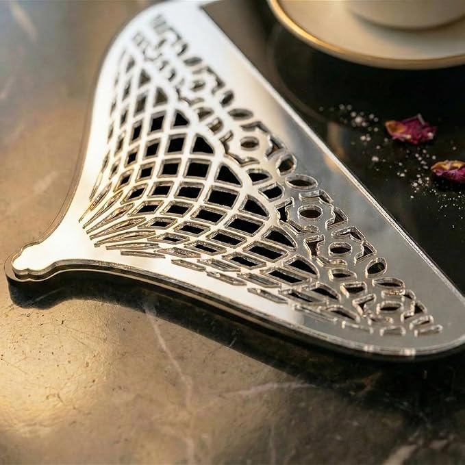 Iwa Concept Luxury Acrylic Islamic Serving Tray Mosque Silhouette Mirror Plexiglass Decorative Platter - Elegant Ramadan & Eid Dates Tray for Coffee, Sweets-Modern Muslim Home Decor Table Centerpiece