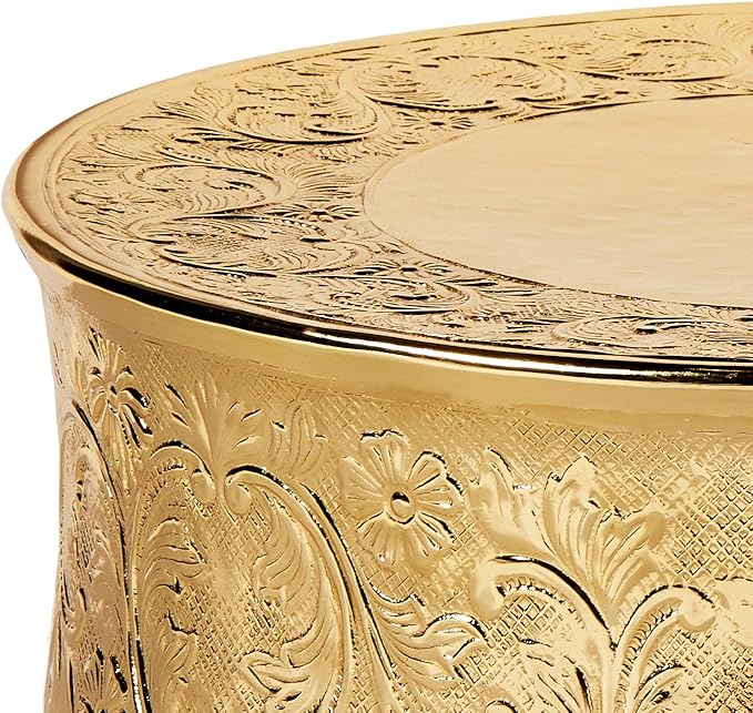 Elegance Round Ornate Wedding Cake Stand, 14", Gold