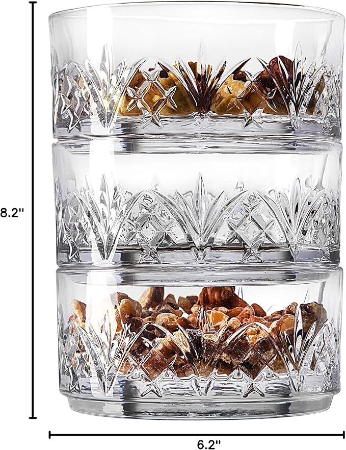 Godinger Snack Bowls, Stackable Nut Bowl Set of 3 - Dublin Collection