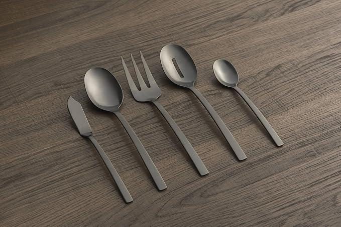 Cambridge 286645CKW13 Beacon Black Satin 45-Piece Flatware Set