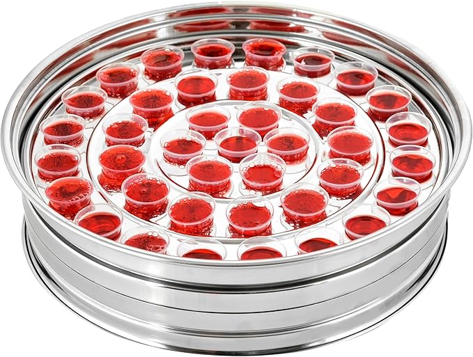 VJR Silver Premium Communion Tray – Stainless Steel Church Communionware Set – Holds 40 Cups – Tray Only Without Lid – Church Supplies